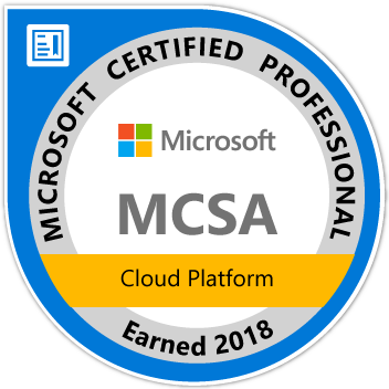MCSA Cloud Platform - certified 2018